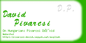david pivarcsi business card